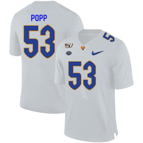 2019 Men #53 Brian Popp Pitt Panthers College Football Jerseys Sale-White